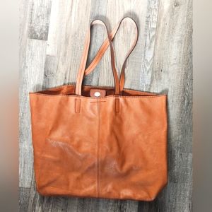 Banana Republic Square Slouchy Leather Tote Bag